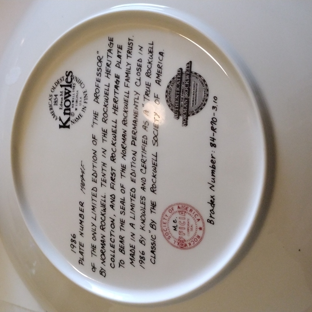 5 AUTHENTICATED NORMAN ROCKWELL PLATES - Picture 8 of 14